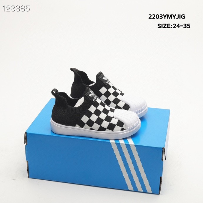 Adidas adidas superstar classic shell head knitted casual children_s shoes sports board shoes 24-35-a66432d0